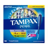 Tampax Pearl Tampons with LeakGuard Braid, Unscented, Light/Regular/Super