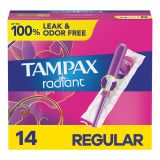 Tampax Radiant Plastic Tampons - Unscented - Regular Absorbency